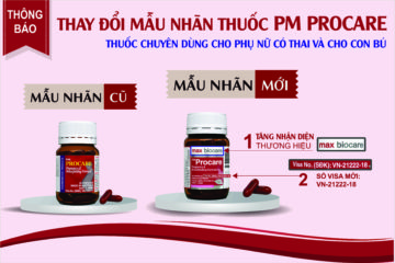 Thông báo thay đổi mẫu nhãn Sản Phẩm PM Procare